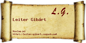 Leiter Gibárt névjegykártya